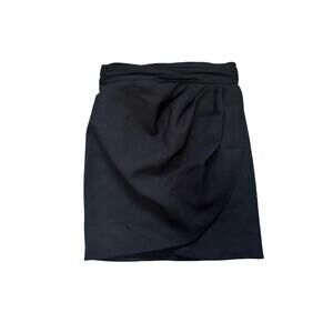 Zara Black Faux Wrap Mini Skirt Back Zip Size XS